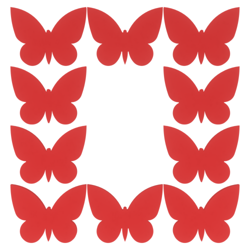 Czerwone motylki motyl scrapek 5 cm hurt zestaw 10 szt do ozdobienia - widok 2