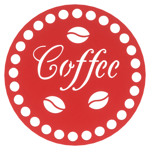 Podkładka pod kubek coffee z ziarnami czerwony