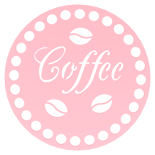 Podkładka pod kubek coffee z ziarnami różowy