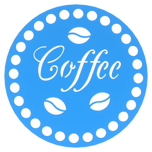 Podkładka pod kubek coffee z ziarnami niebieski
