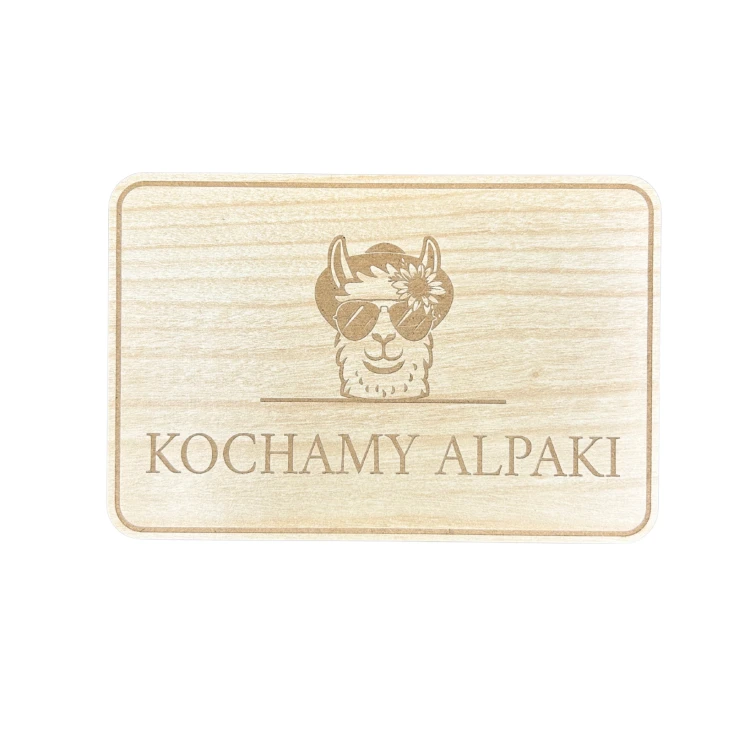 Tabliczka alpaka KOCHAMY ALPAKI 15 CM HDF klon