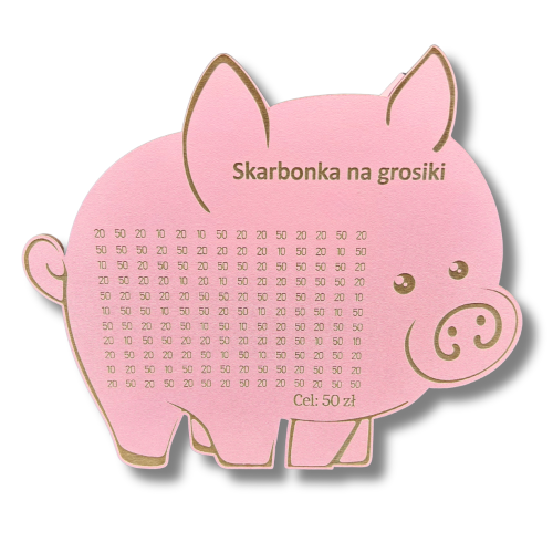 Świnka skarbonka na GROSIKI cel 50 zł różowa
