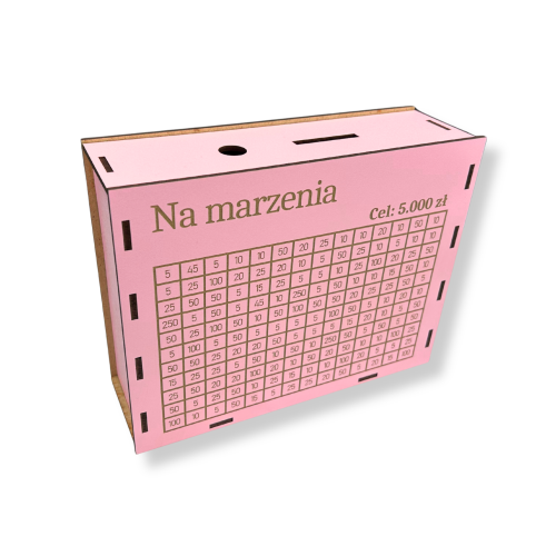 Skarbonka Na marzenia 5000 zł RÓŻOWA