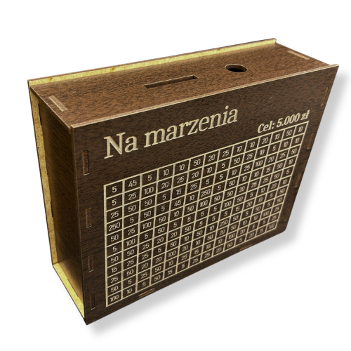 Skarbonka Na marzenia 5000 zł WENGE