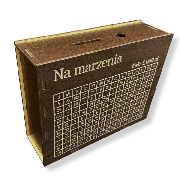 Skarbonka Na marzenia 5000 zł WENGE