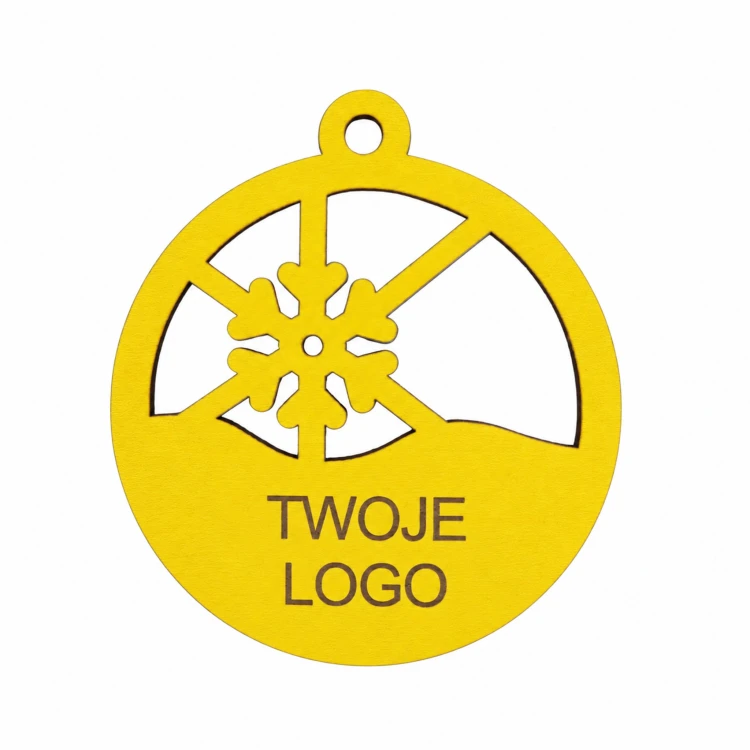 Bombka z logo firmy - Żółty HDF - P0544