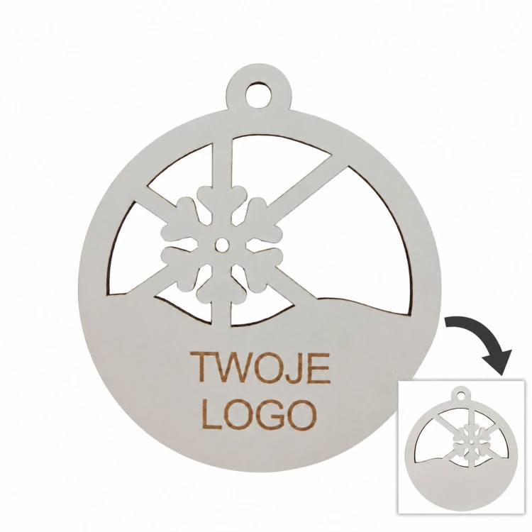 Bombka z logo firmy - Biały dwustronny HDF - P0544