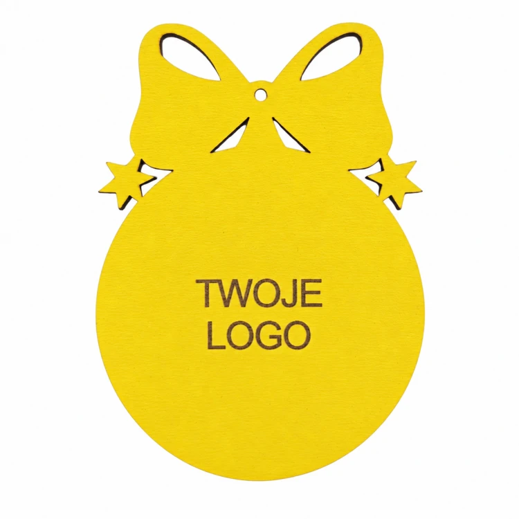 Bombka z logo firmy - Żółty HDF - P0545