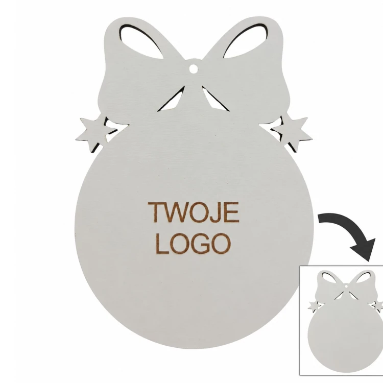 Bombka z logo firmy - Biały dwustronny HDF - P0545