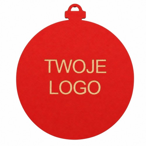Bombka z logo firmy - Czerwony HDF - P0548