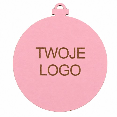 Bombka z logo firmy - Różowy HDF - P0548