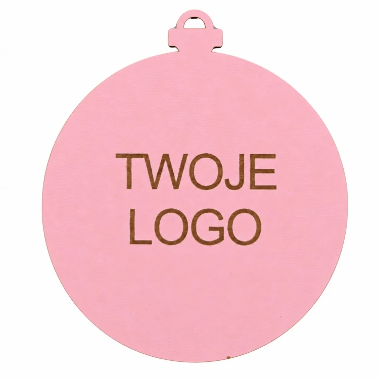Bombka z logo firmy - Różowy HDF - P0548