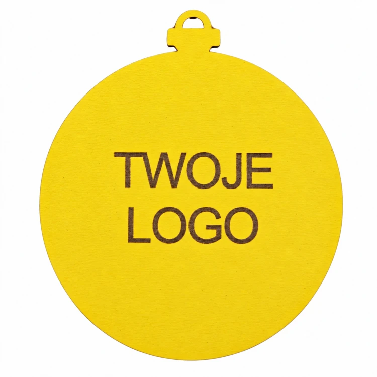Bombka z logo firmy - Żółty HDF - P0548
