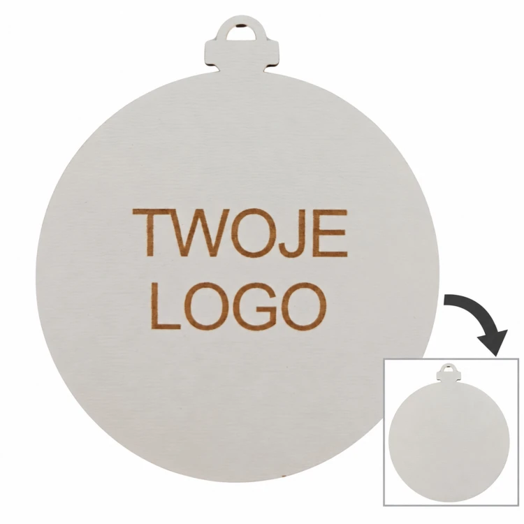 Bombka z logo firmy - Biały dwustronny HDF - P0548