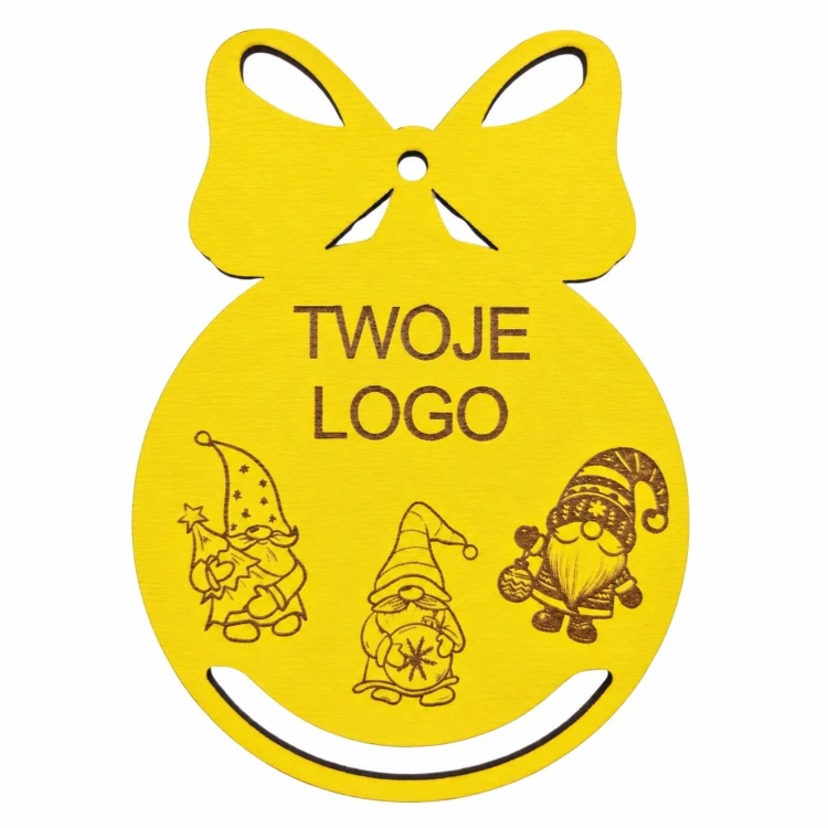 Bombka z logo firmy - Żółty HDF - P0551