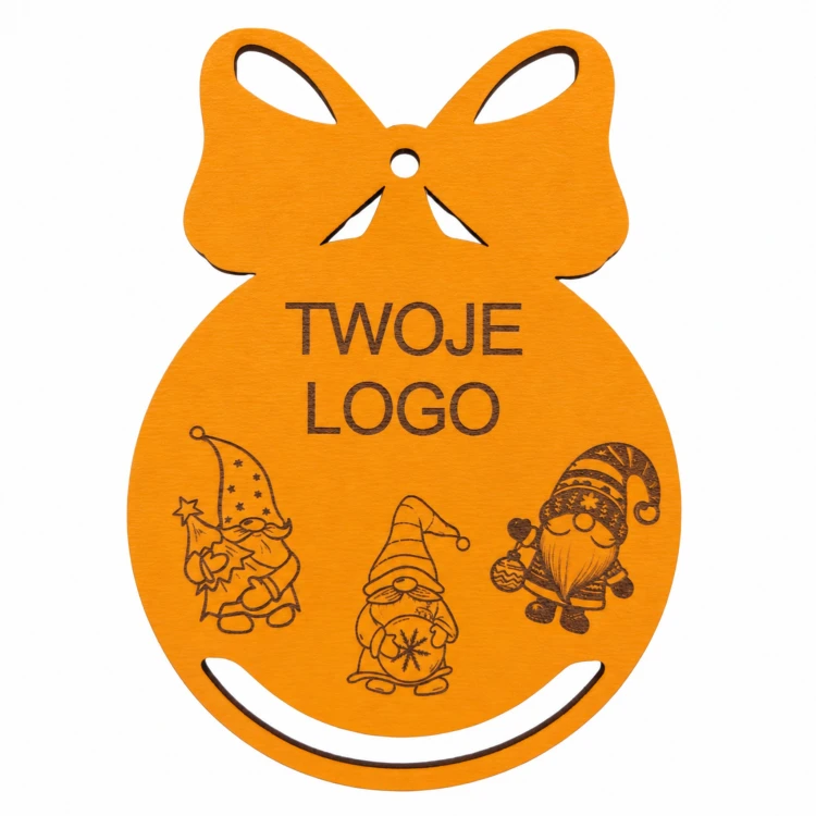 Bombka z logo firmy - Pomarańczowy HDF - P0551