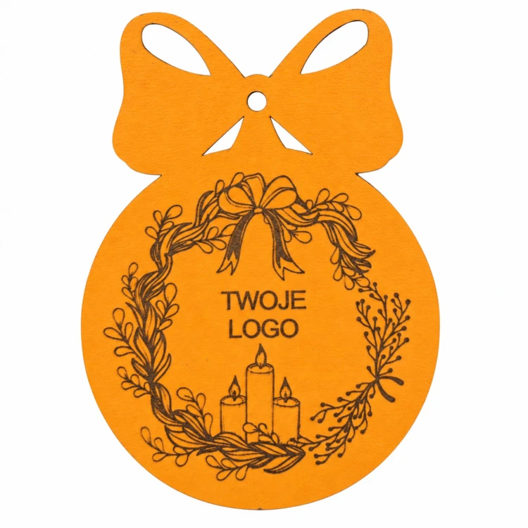 Bombka z logo firmy - Pomarańczowy HDF - P0550