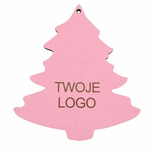 Choinka z logo firmy - Różowy HDF - P0555