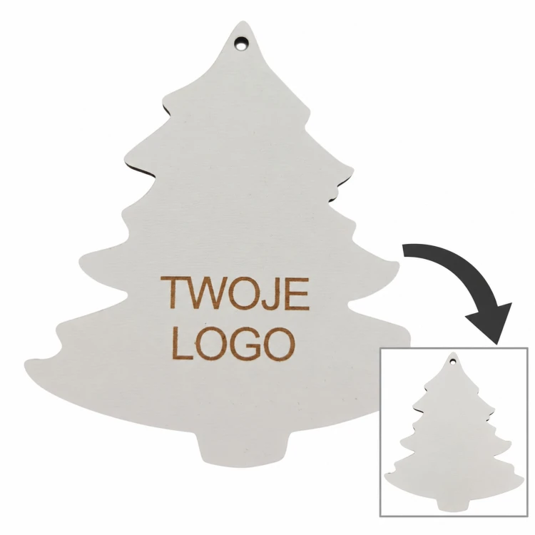 Choinka z logo firmy - Biały dwustronny HDF - P0555