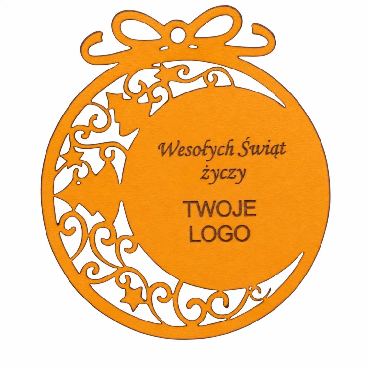Bombka z logo firmy - Pomarańczowy HDF - P0557