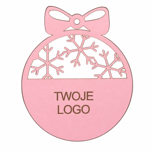 Bombka z logo firmy - Różowy HDF - P0563