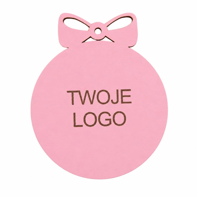 Bombka z logo firmy - Różowy HDF - P0565