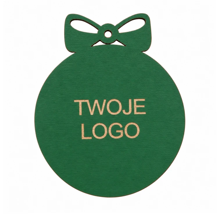 Bombka z logo firmy - Zielony HDF - P0565