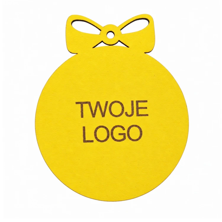 Bombka z logo firmy - Żółty HDF - P0565