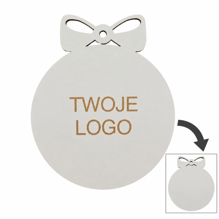 Bombka z logo firmy - Biały dwustronny HDF - P0565
