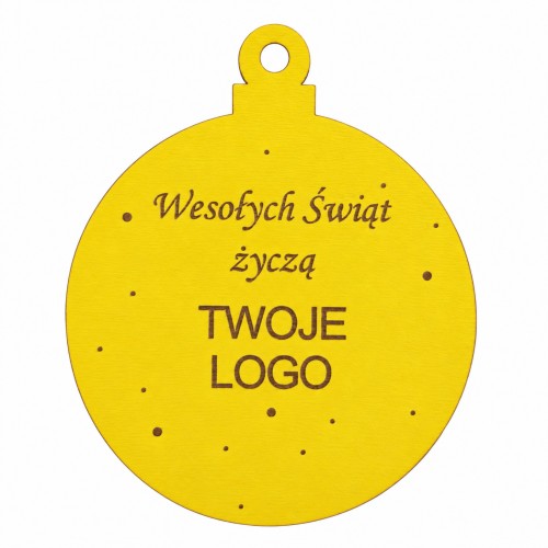 Bombka z logo firmy - Żółty HDF - P0566