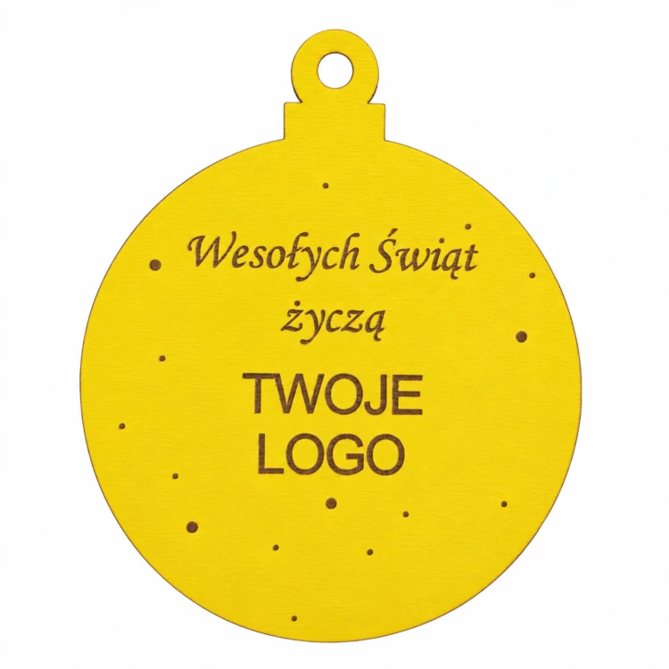 Bombka z logo firmy - Żółty HDF - P0566