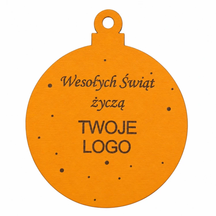 Bombka z logo firmy - Pomarańczowy HDF - P0566