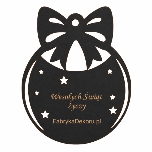 Bombka z logo firmy - Czarny HDF - P0554