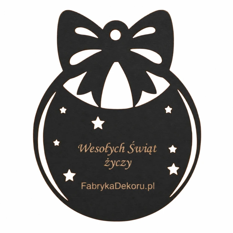 Bombka z logo firmy - Czarny HDF - P0554