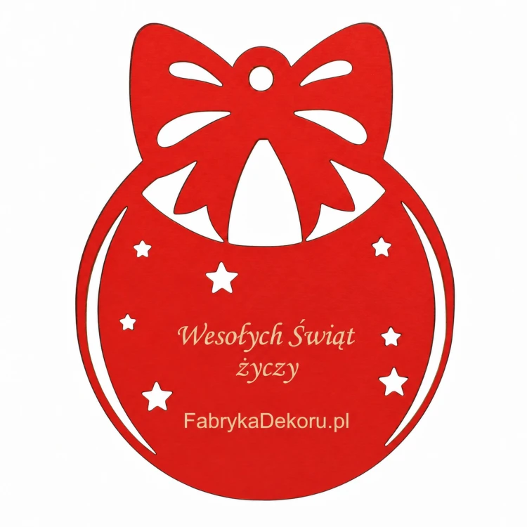 Bombka z logo firmy - Czerwony HDF - P0554