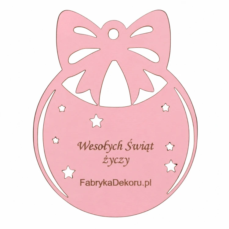 Bombka z logo firmy - Różowy HDF - P0554