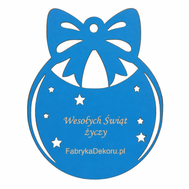 Bombka z logo firmy - Niebieski HDF - P0554