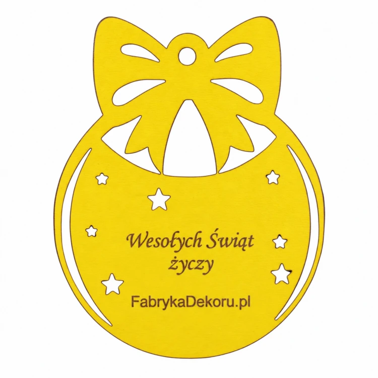 Bombka z logo firmy - Żółty HDF - P0554