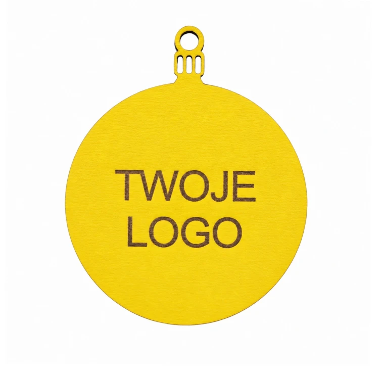 Bombka z logo firmy - Żółty HDF - P0568