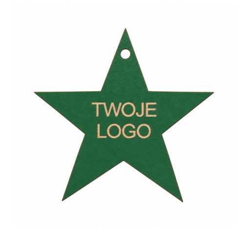 Gwiazdka z logo firmy - Zielony HDF - P0569