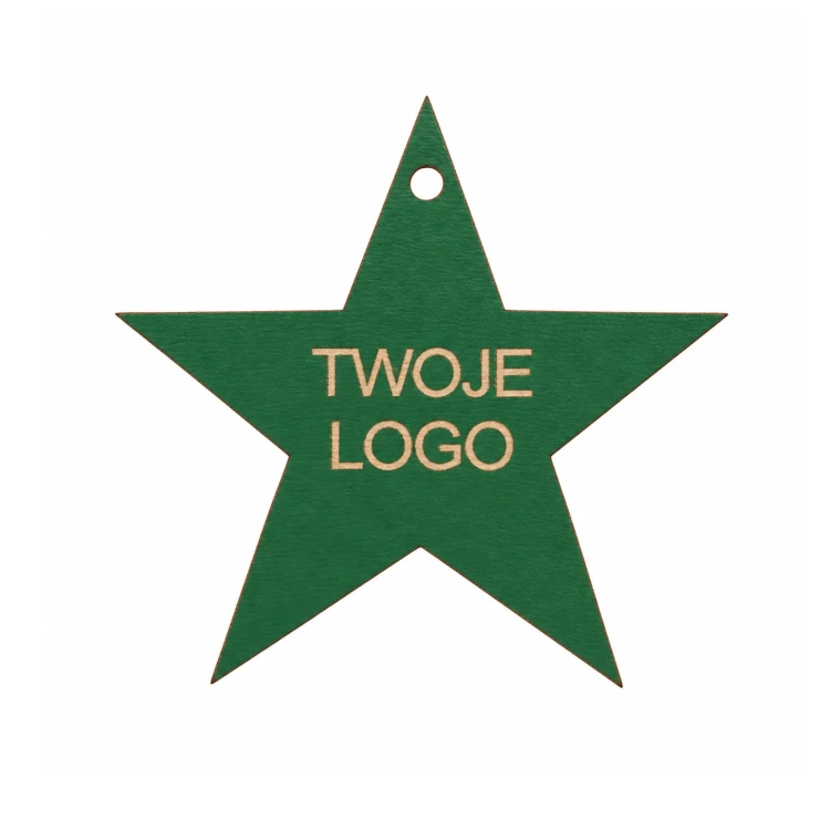 Gwiazdka z logo firmy - Zielony HDF - P0569