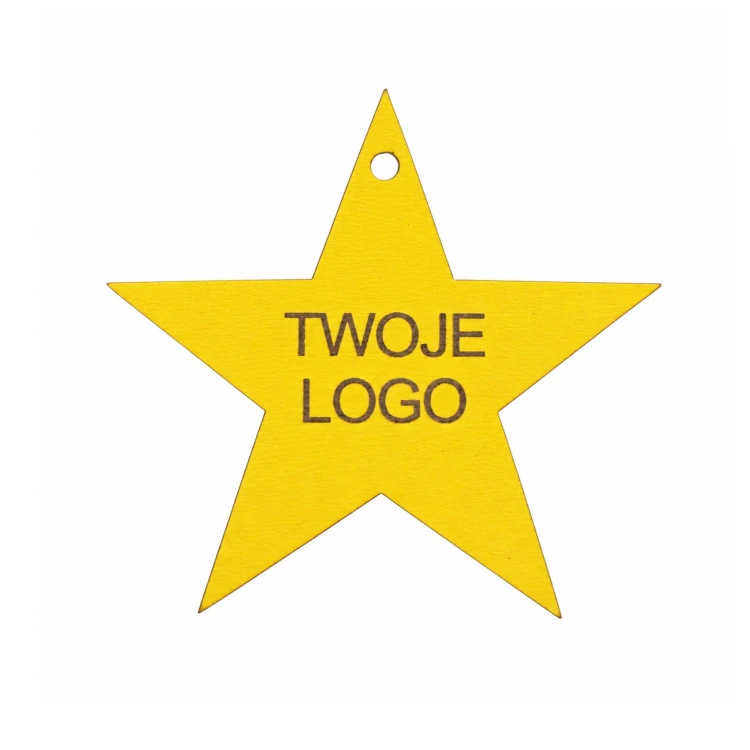Gwiazdka z logo firmy - Żółty HDF - P0569