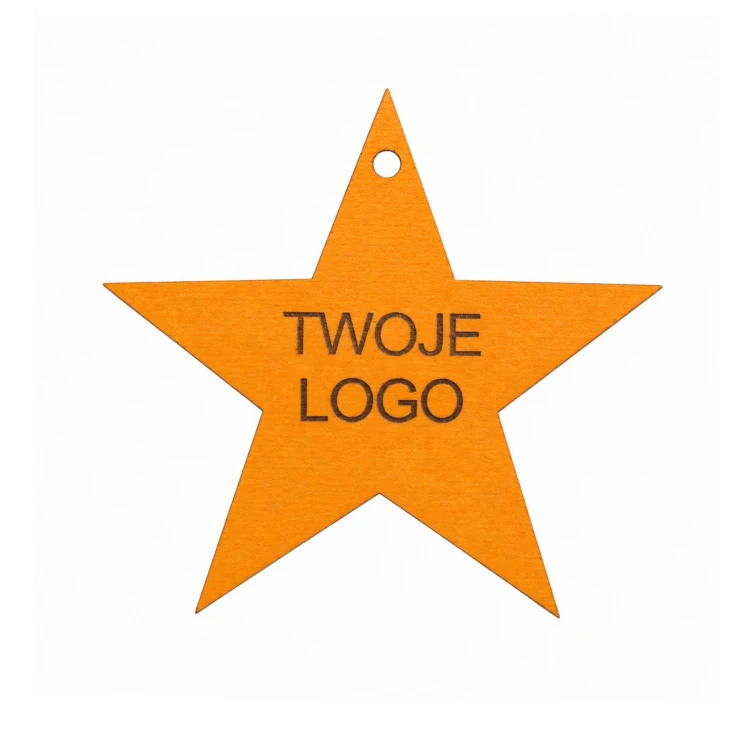 Gwiazdka z logo firmy - Pomarańczowy HDF - P0569