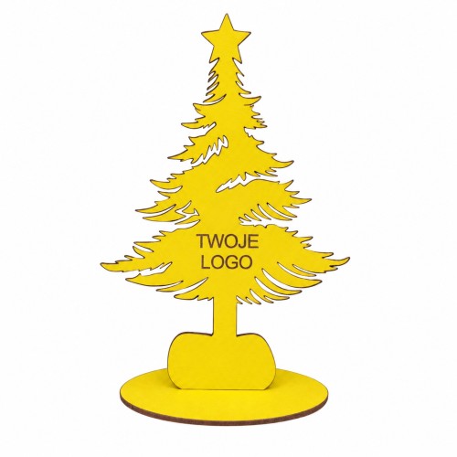 Choinka z logo firmy - Żółty HDF - P0571