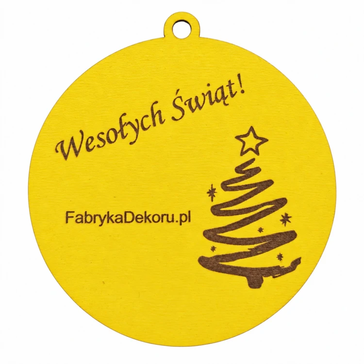 Bombka z logo firmy - Żółty HDF - P0575