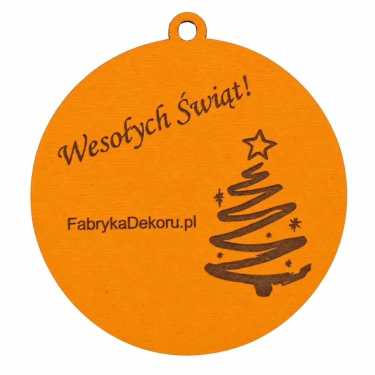Bombka z logo firmy - Pomarańczowy HDF - P0575