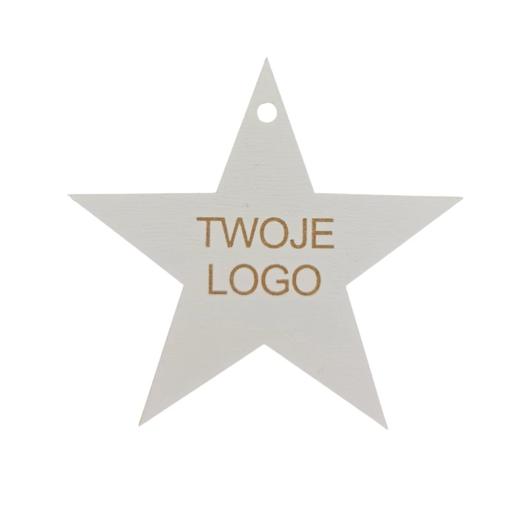 Gwiazdka z logo firmy - Biały HDF - P0569