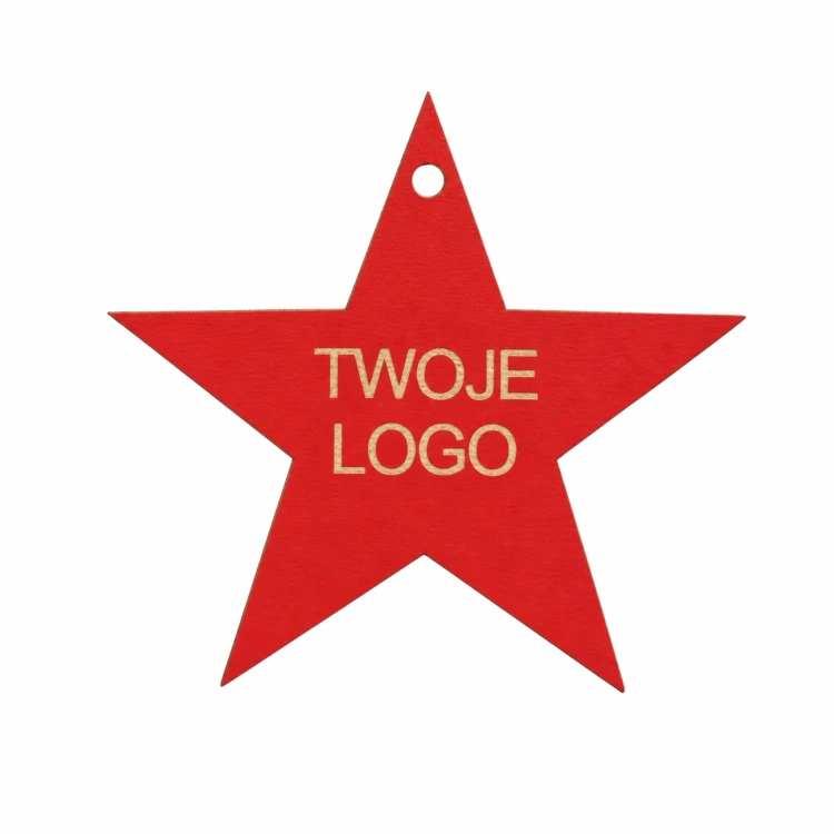 Gwiazdka z logo firmy - Czerwony HDF - P0569