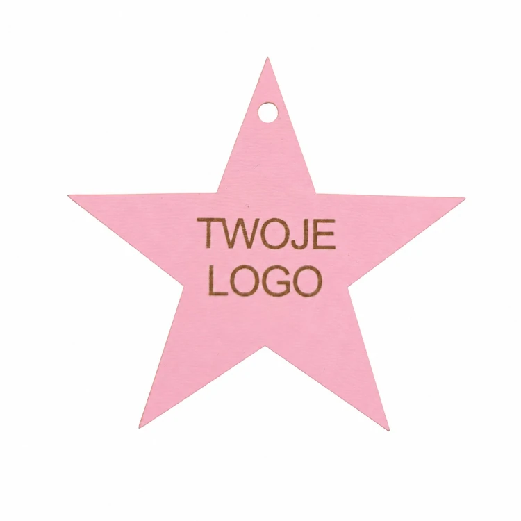 Gwiazdka z logo firmy - Różowy HDF - P0569