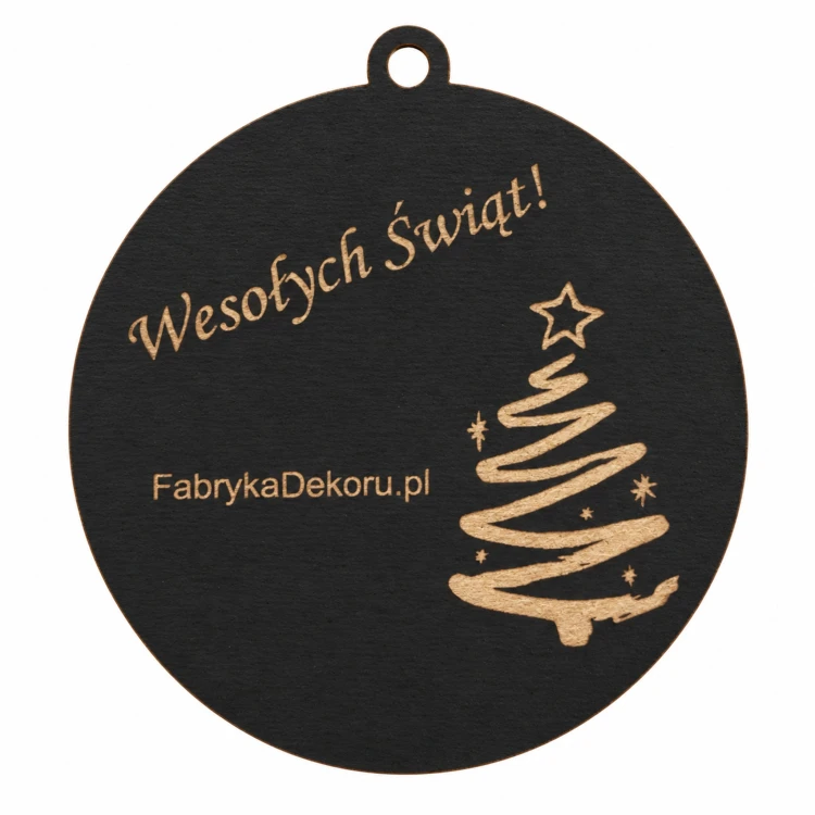 Bombka z logo firmy - Czarny HDF - P0575